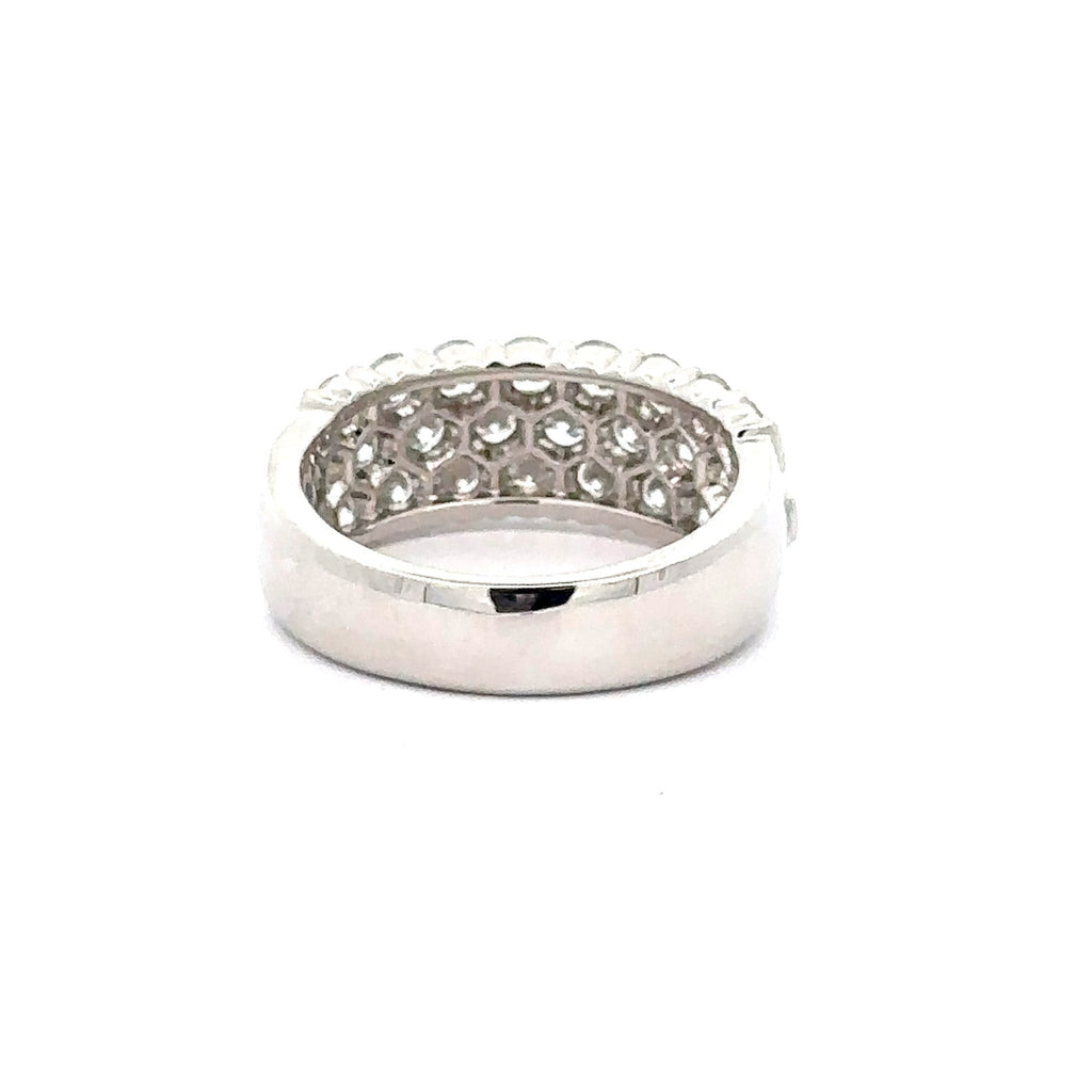 Suwa diamond and platinum wide ring