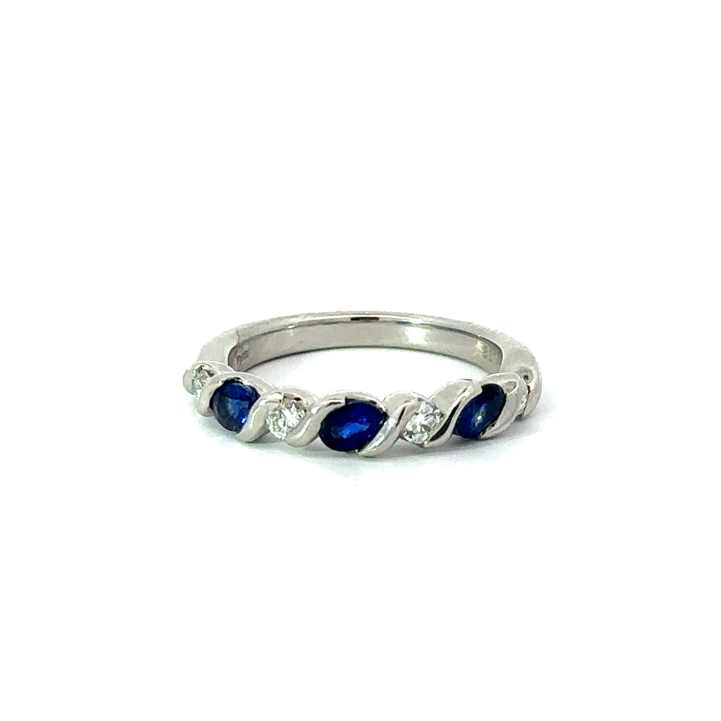 Suwa sapphire and diamond anniversary band