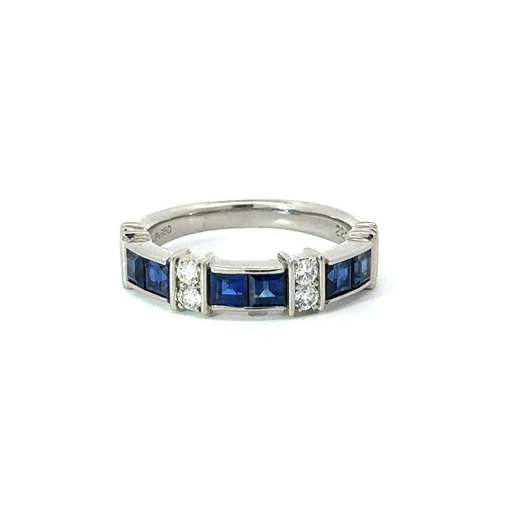 Suwa sapphire and diamond ring