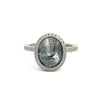 Todd Reed palladium and oval gray diamond ring, front side