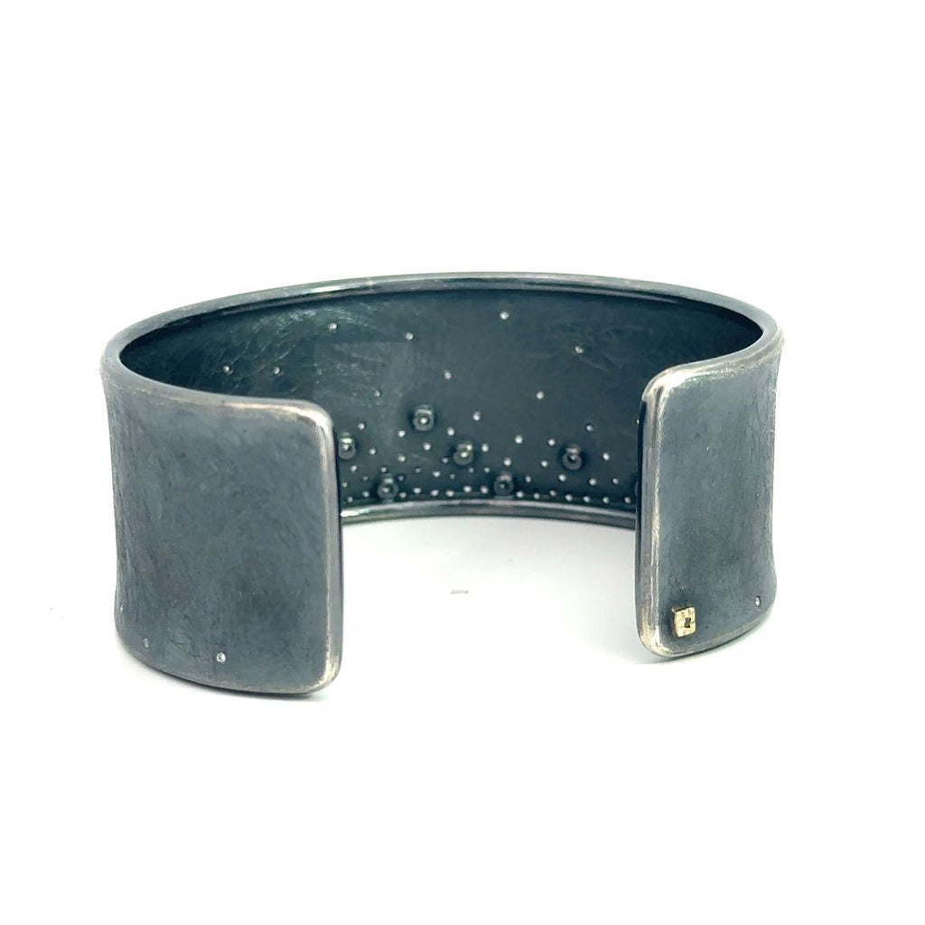 back side of Todd Reed sterling silver and diamond cuff bracelet