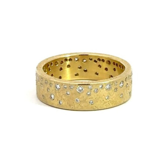 Todd Reed 18k yellow gold eternity band with diamonds scattered around
