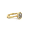 Todd Reed oval brown diamond 18k yellow gold ring, side angle of ring.