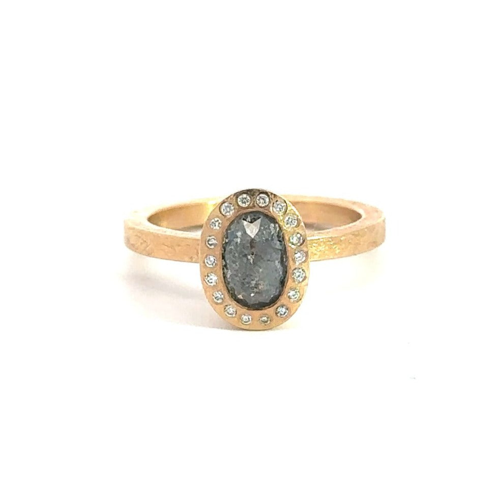 Todd Reed oval gray diamond and 18k rose gold ring
