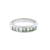 Princess Cut Diamond and 18K White Gold Channel Set Band ring