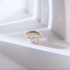 ILA East-West Pixie Emerald Cut Diamond Engagement Ring 18K Yellow Gold