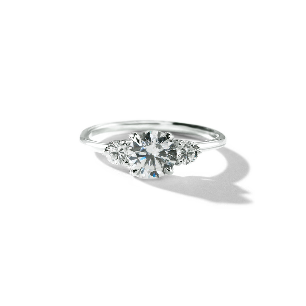 ILA 3 Diamond Engagement Ring 18K White Gold or Platinum