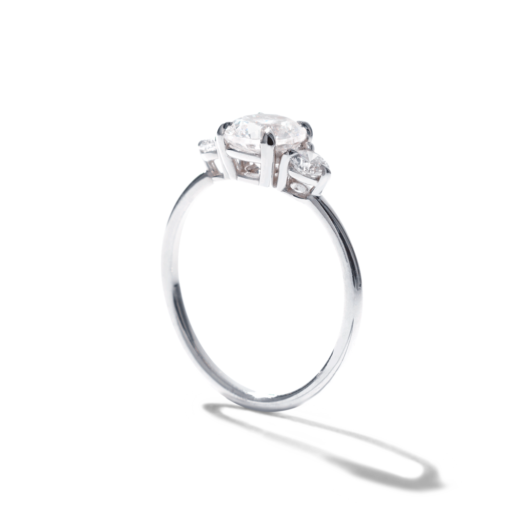 ILA 3 Diamond Engagement Ring 18K White Gold or Platinum
