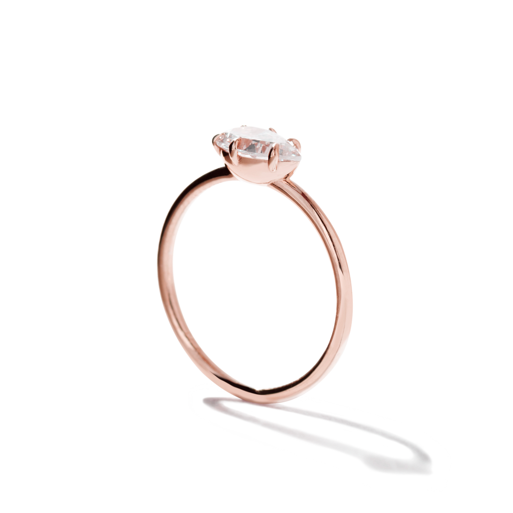 ILA East-West Pear Diamond Engagement Ring 18K Rose Gold