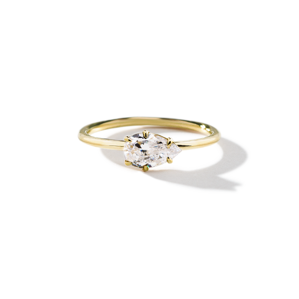 ILA East-West Pear Diamond Engagement Ring 18K Yellow Gold