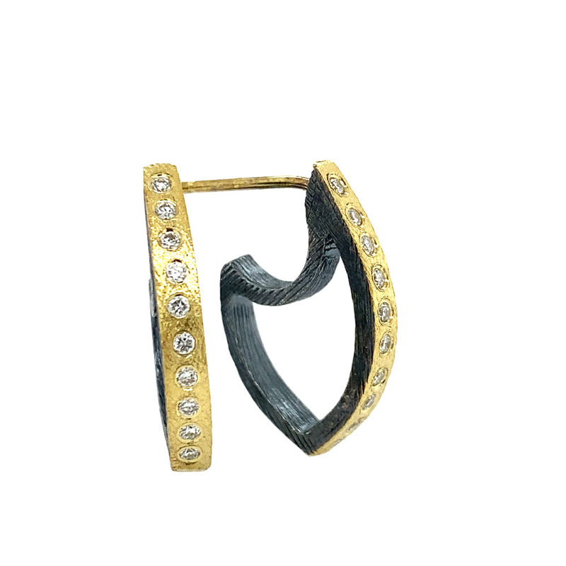 Rene Escobar 18K Yellow Gold and Diamond "Celine" Earrings - Small