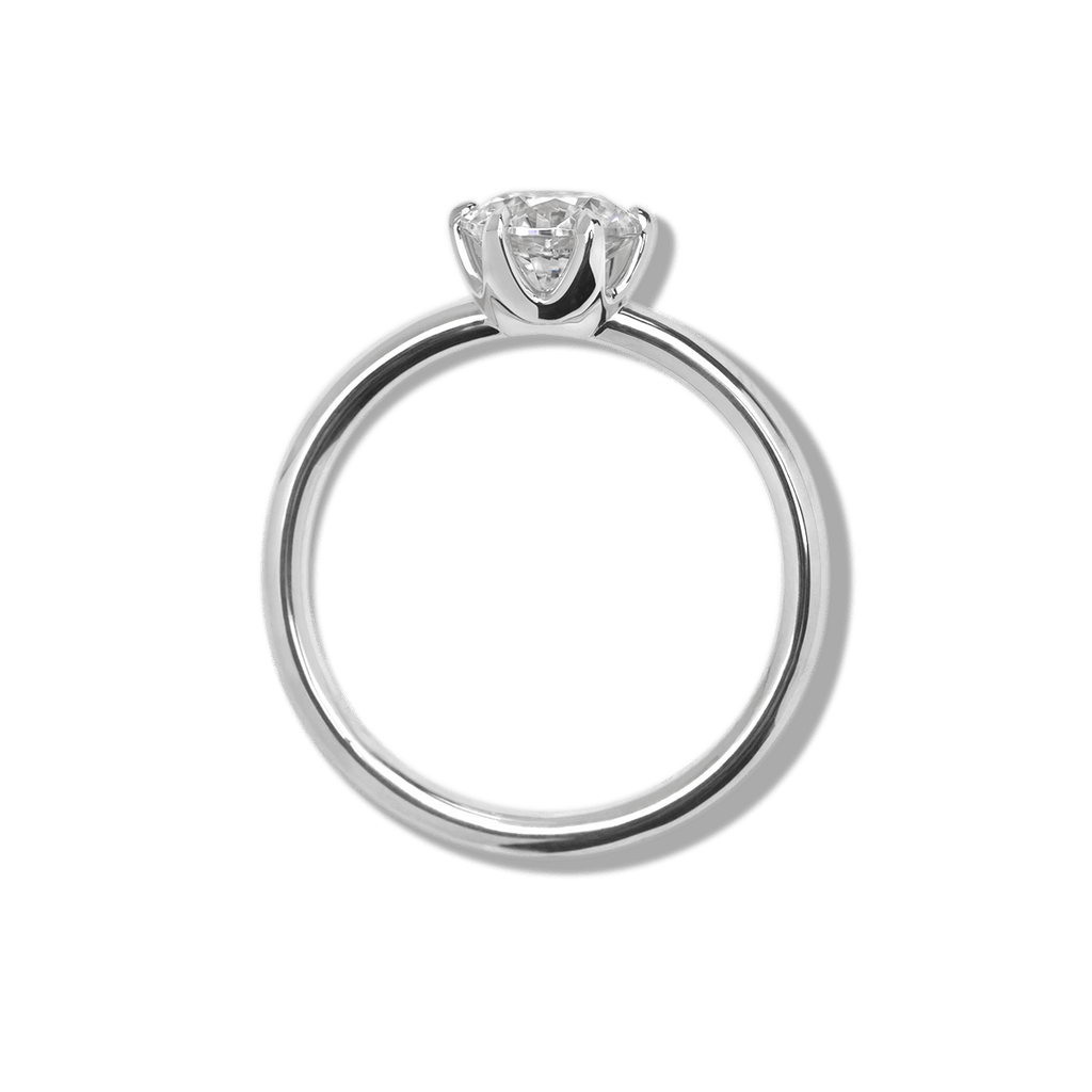 ILA Chispa Round Diamond Engagement Ring 18K White Gold or Platinum