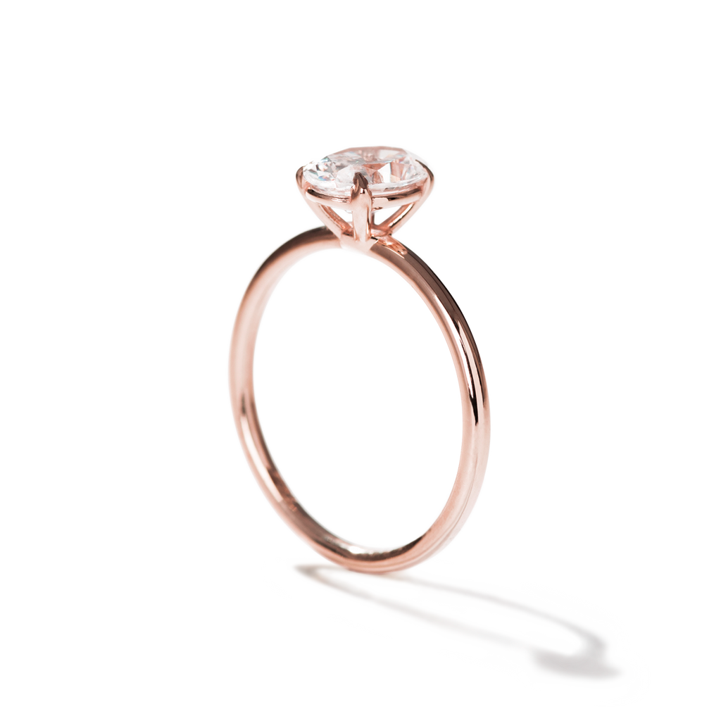 ILA Solitaire Oval Diamond Engagement Ring 18K Rose Gold