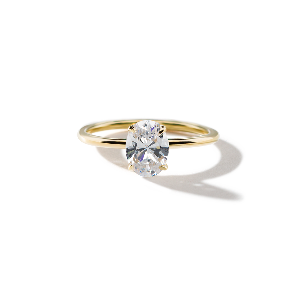 ILA Solitaire Oval Diamond Engagement Ring 18K Yellow Gold