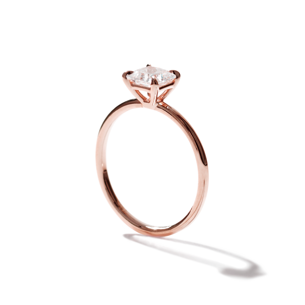 ILA Solitaire Princess Diamond Engagement Ring 18K Rose Gold
