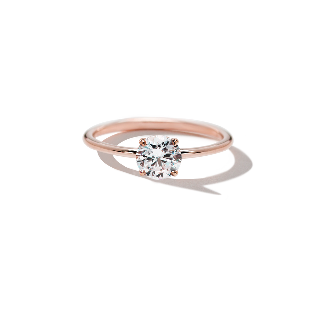 ILA Solitaire Round Diamond Engagement Ring 18K Rose Gold