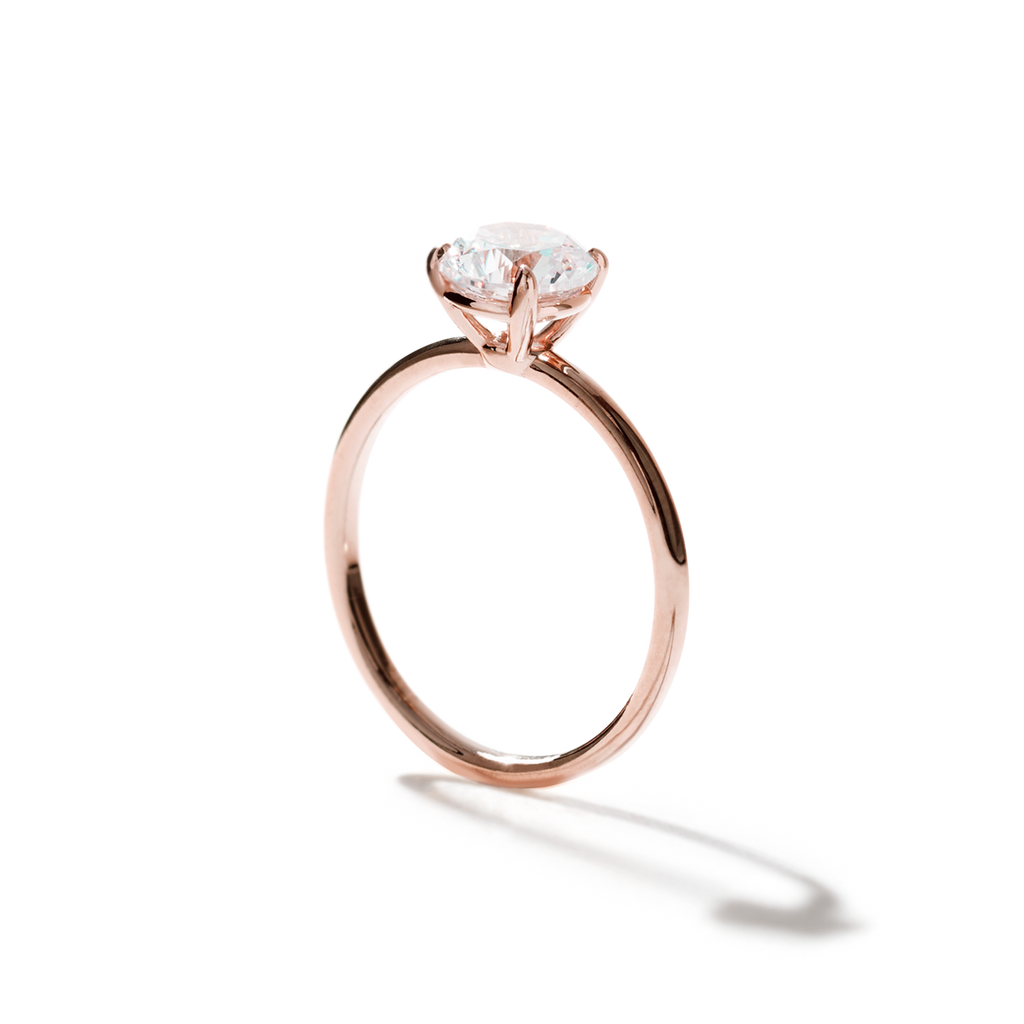 ILA Solitaire Round Diamond Engagement Ring 18K Rose Gold