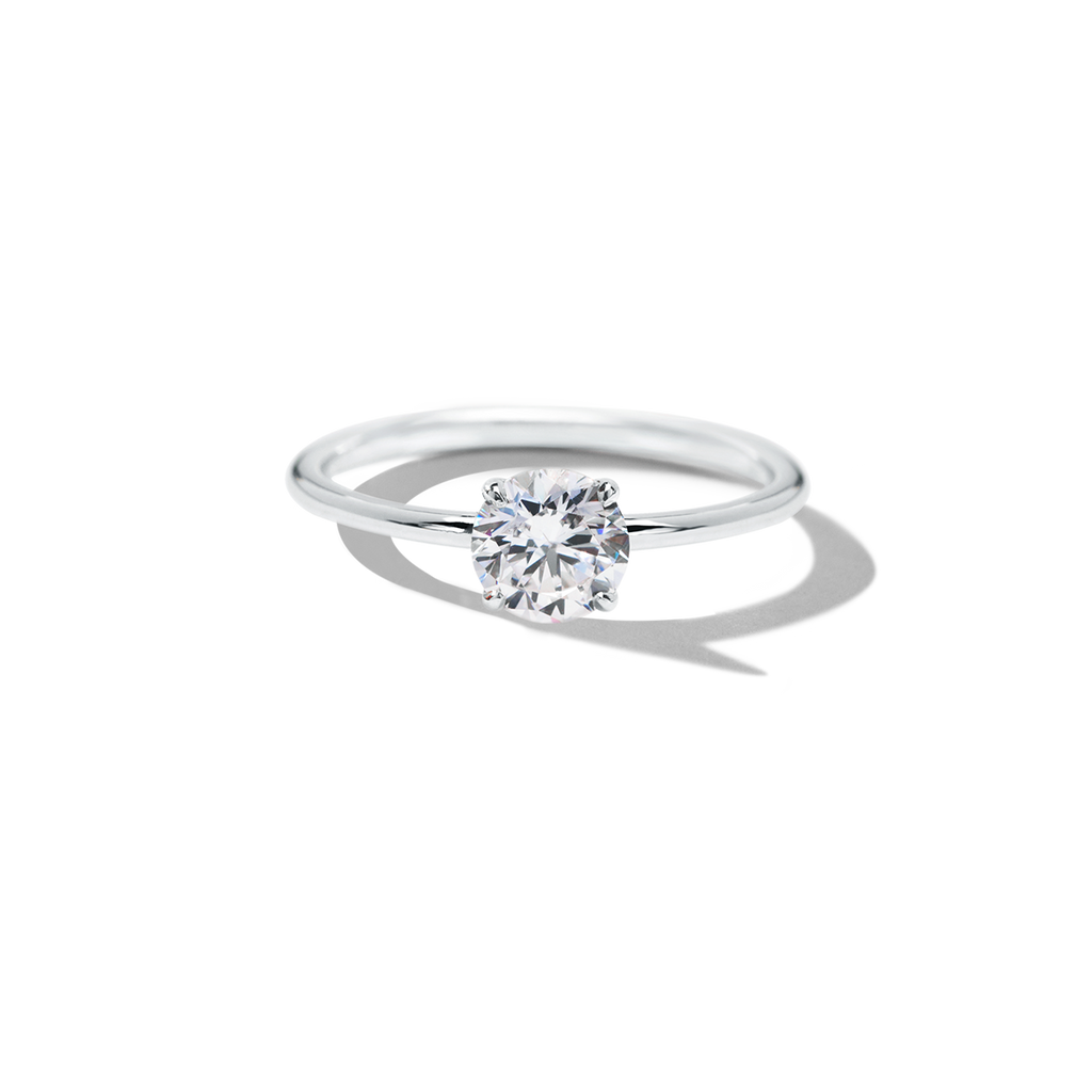 ILA Pixie Round Diamond Engagement Ring 18K White Gold or Platinum
