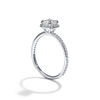 ILA Halo Pave Cushion Diamond Engagement Ring 18K White Gold or Platinum