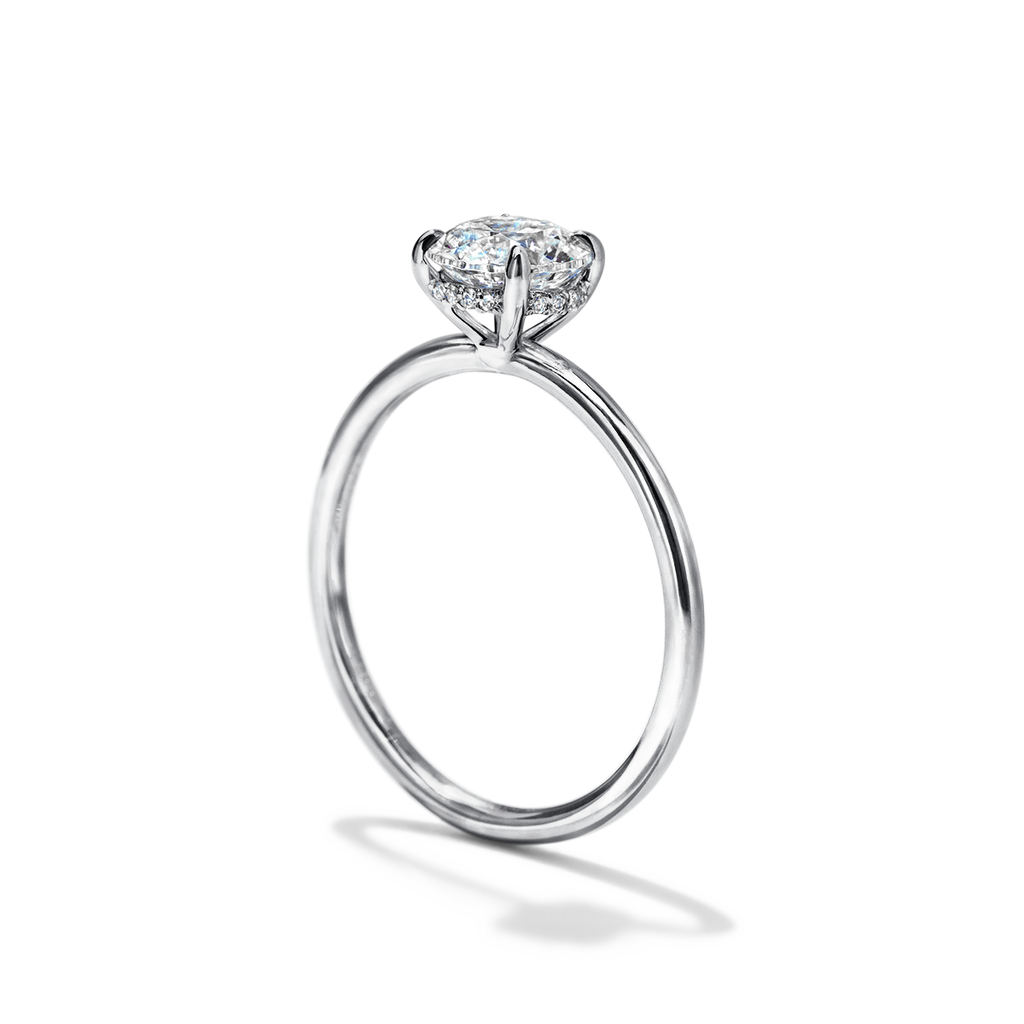 ILA Pixie Round Diamond Engagement Ring 18K White Gold or Platinum
