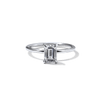 ILA Solitaire Emerald Cut Diamond Engagement Ring 18K White Gold or Platinum