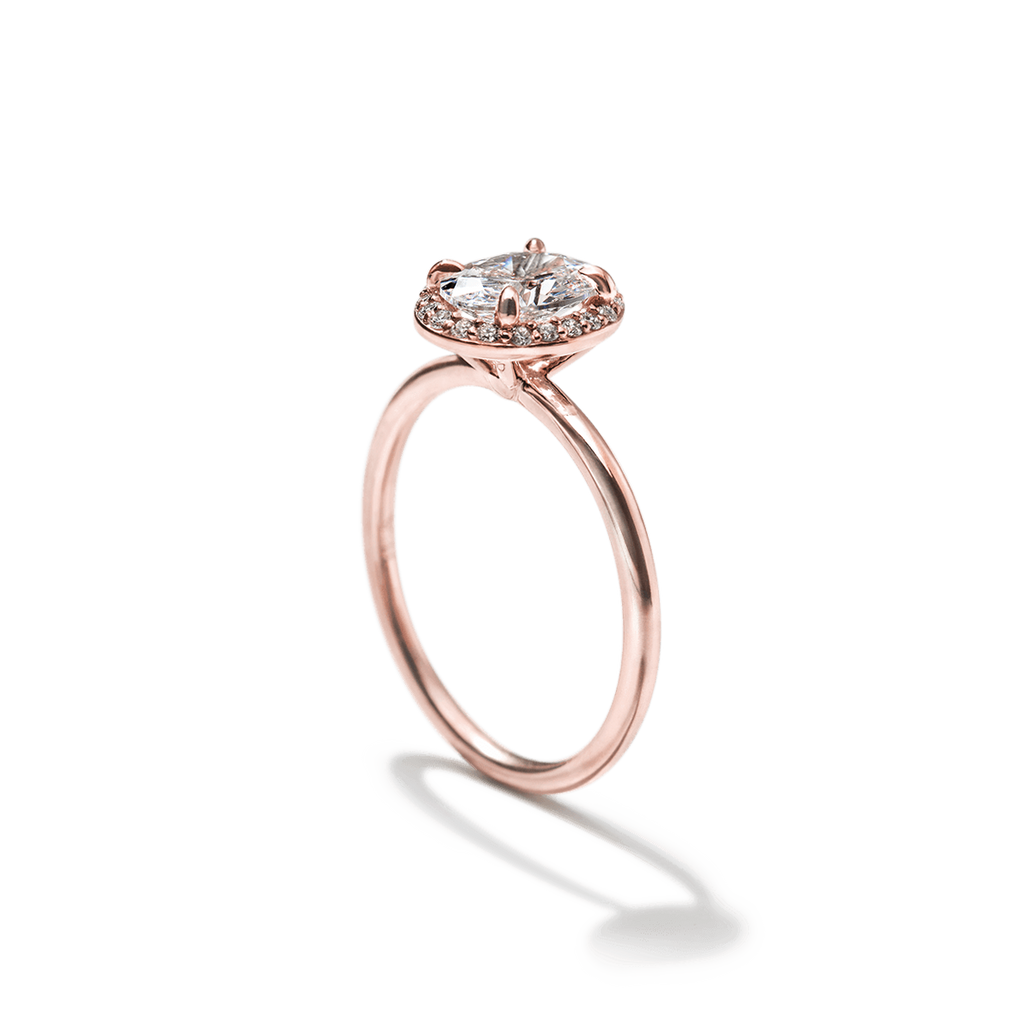 ILA Halo Oval Diamond Engagement Ring 18K Rose Gold