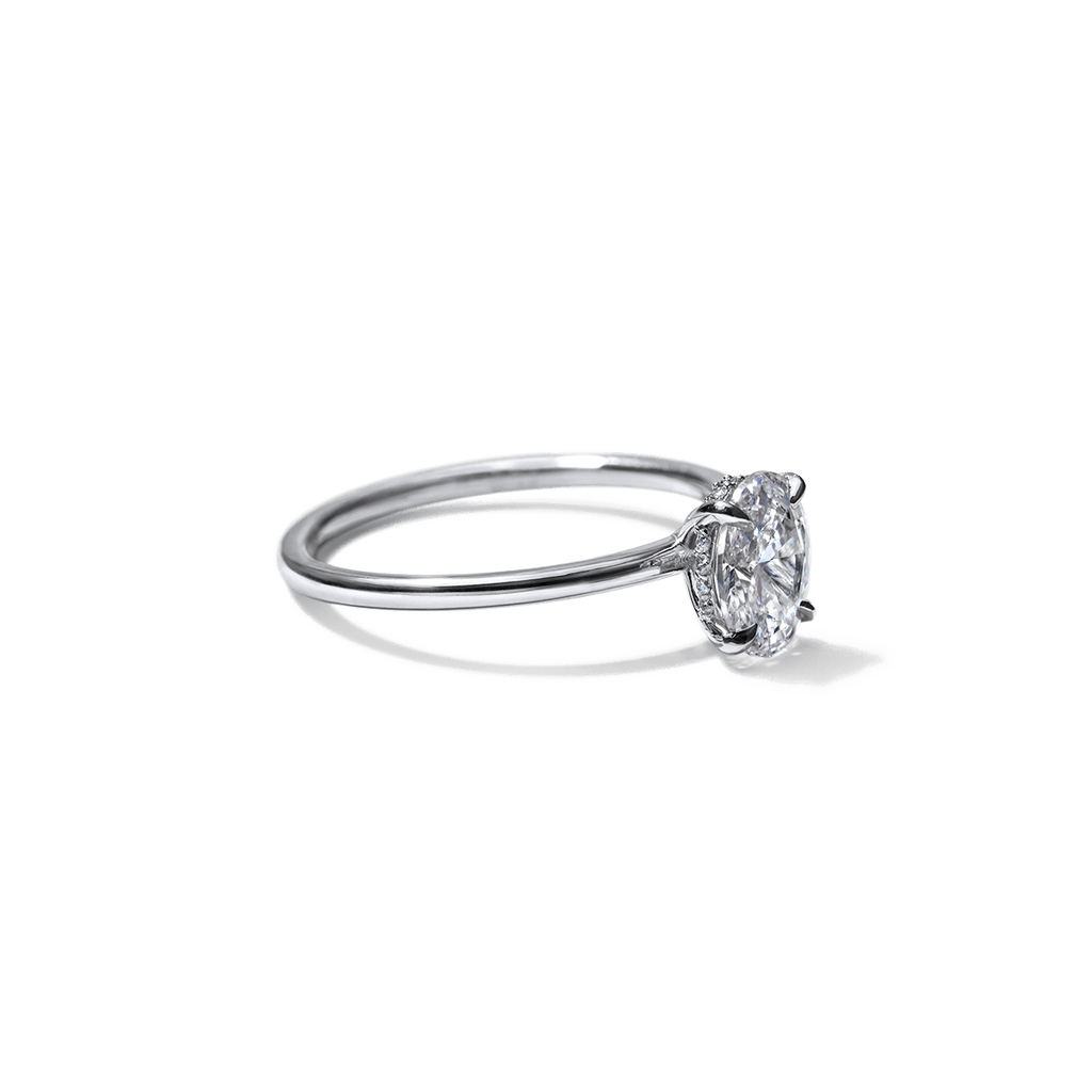 ILA Pixie Oval Diamond Engagement Ring 18K White Gold or Platinum