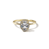 ILA Halo Oval Diamond Engagement Ring 18K Yellow Gold