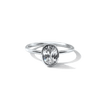 ILA Bezel Oval Diamond Engagement Ring 18K White Gold or Platinum