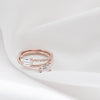 Engagement ring comparison of rose gold ILA Solitaire rings with and without pave diamonds lining the thin band