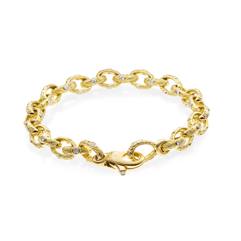 Alex Sepkus 18K Gold Victorian Diamond Link Bracelet