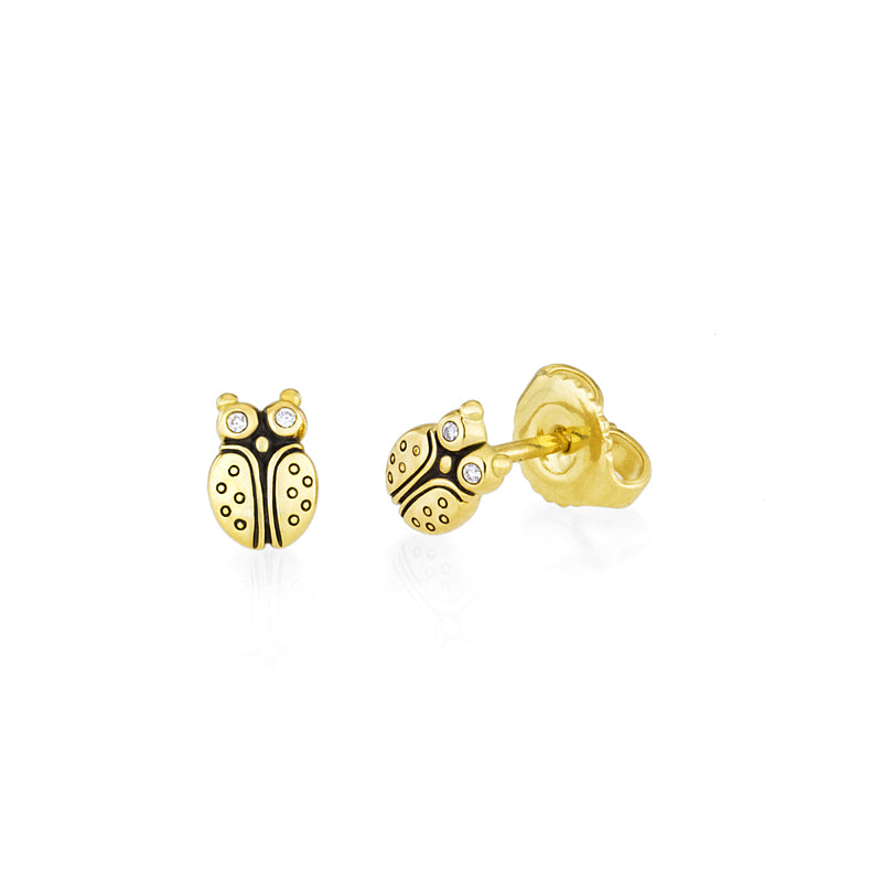Alex Sepkus 18K yellow gold "Entomology III" studs with diamonds (0.02ctw), for pierced ears