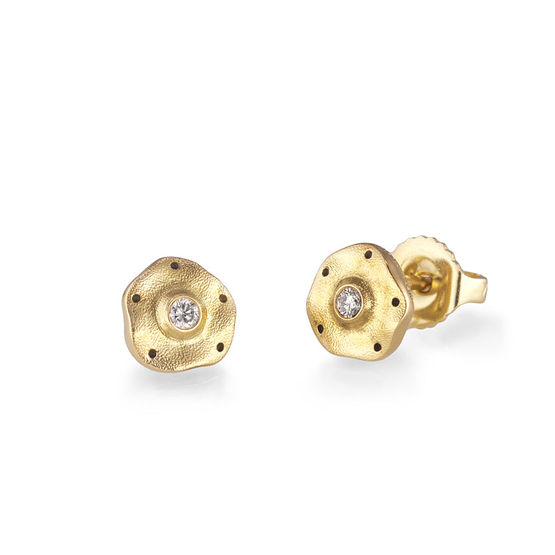 Alex Sepkus 18K Yellow Gold "Flora" Diamond Stud Earrings