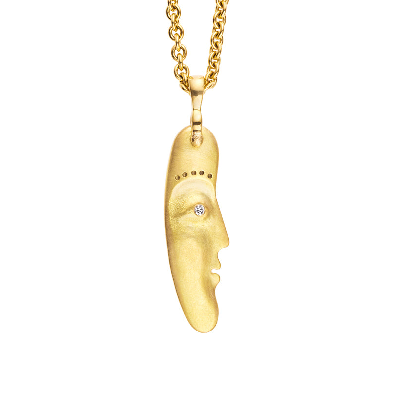 Alex Sepkus 18K Yellow Gold "Big Sleep" Sapphire and Diamond Pendant