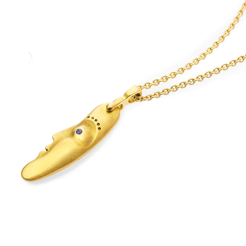 Alex Sepkus 18K Yellow Gold "Big Sleep" Sapphire and Diamond Pendant