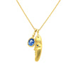 Alex Sepkus 18K Yellow Gold Oval Sapphire Charm and "Big Sleep" Charm Pendant
