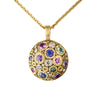 18K yellow gold "Blooming Hill" pendant with diamond and gemstone mix