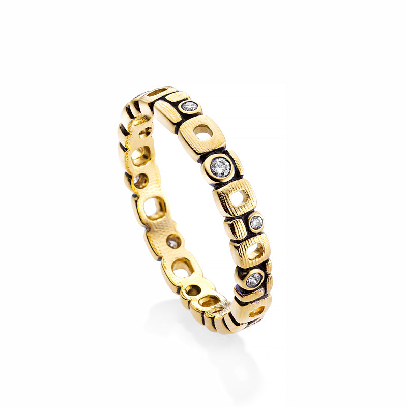 Alex Sepkus Diamond and 18K Gold "Micro Windows" Eternity Band