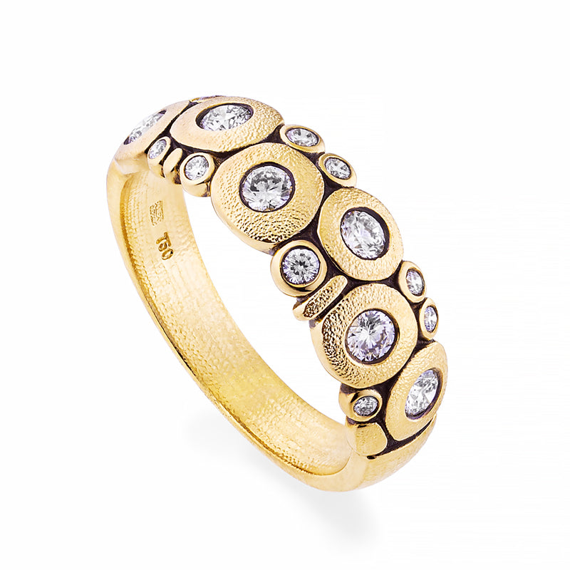 18K yellow gold "Candy" ring with diamonds
