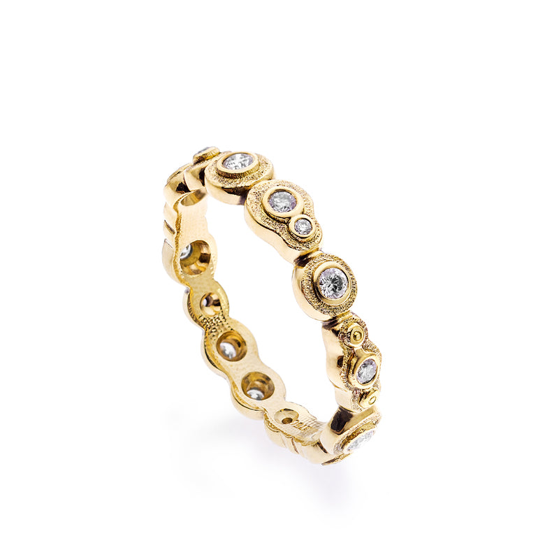 Alex Sepkus Diamond and 18K Gold "Submarine" Eternity Band