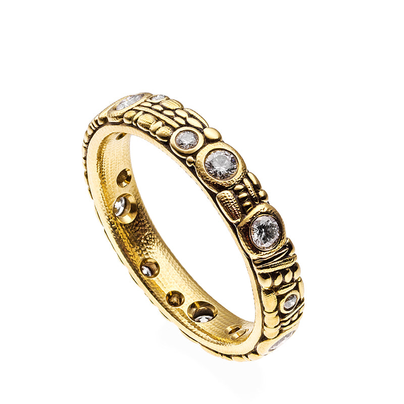 Alex Sepkus Diamond and 18K Yellow Gold Eternity Band