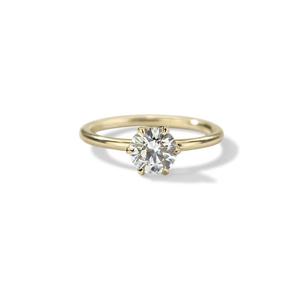 ILA Chispa Round Diamond Engagement Ring 18K Yellow Gold