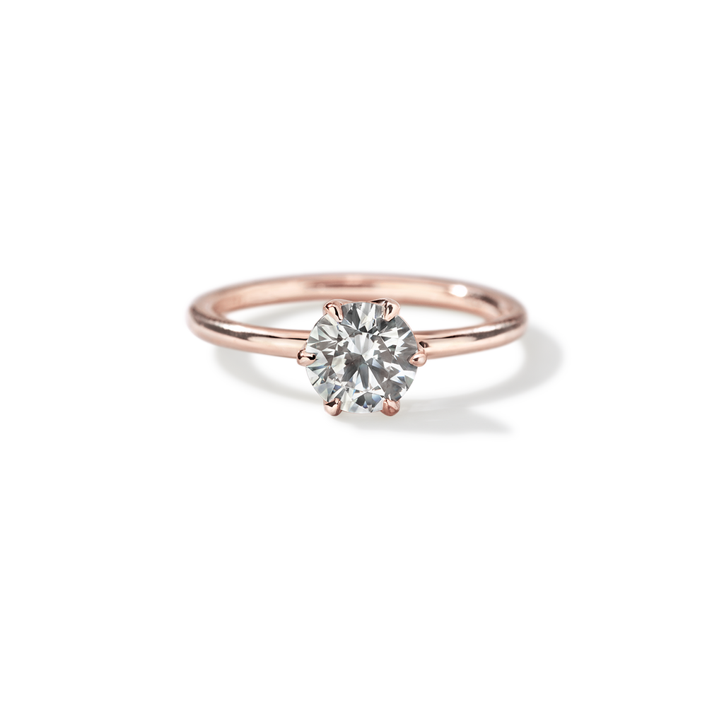 ILA Chispa Round Diamond Engagement Ring 18K Rose Gold