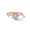 ILA Halo Pave Cushion Diamond Engagement Ring 18K Rose Gold