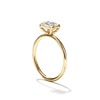 ILA Bezel Emerald Cut Diamond Engagement Ring 18K Yellow Gold