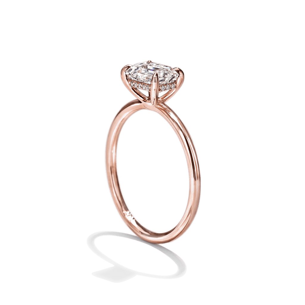 ILA East-West Pixi Emerald Cut Diamond Engagement Ring 18K Rose Gold