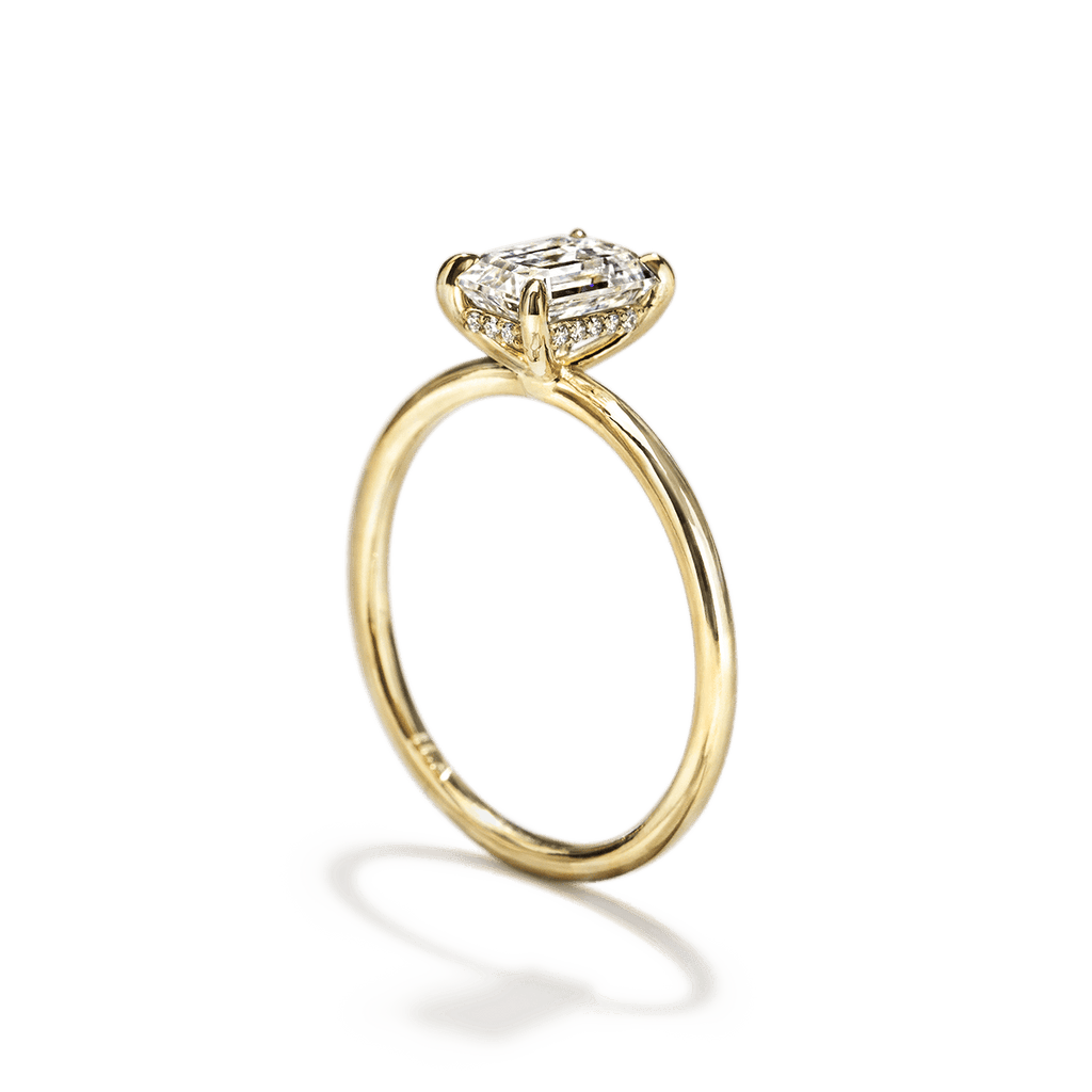 ILA Pixie Emerald Cut Diamond Engagement Ring 18K Yellow Gold