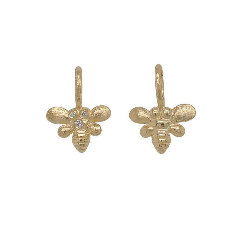 Erica Molinari 14K Gold and Diamond Baby Bee Charm