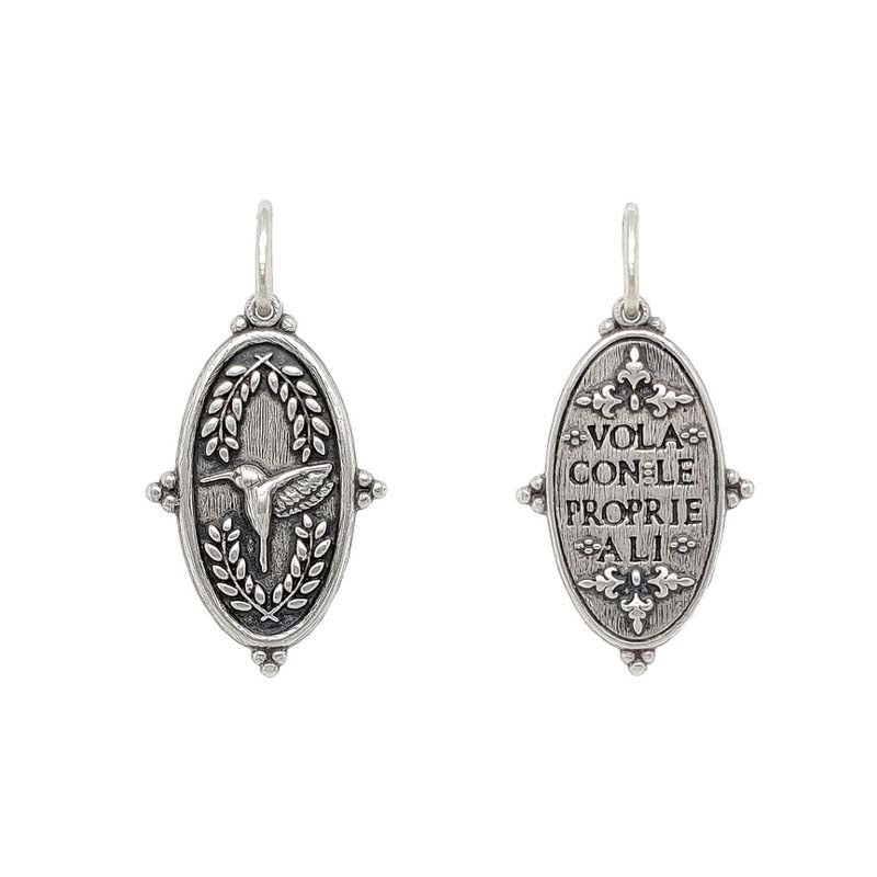 Erica Molinari Sterling Silver Hummingbird and Vines Charm