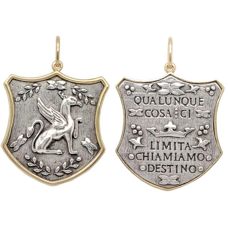 Erica Molinari 18K Gold and Sterling Silver Griffin Charm